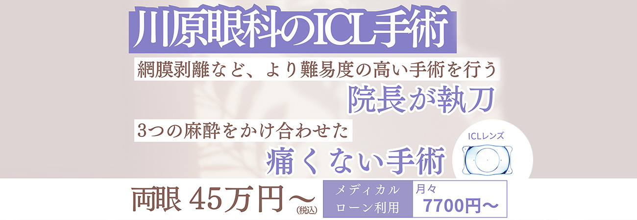 角膜を削らず視力を回復　川原眼科のICL手術